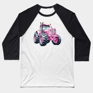 Pink Tractor Baseball T-Shirt